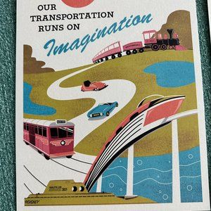 Disneyland Magic Key Exclusive Print 2022 Our Transportation Runs On Imagination